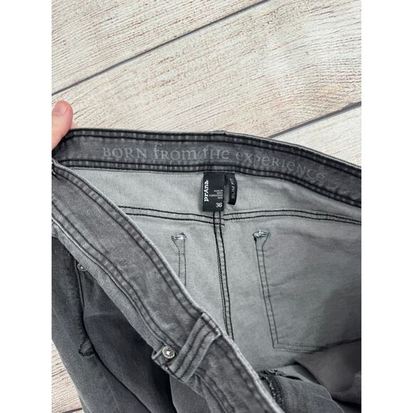 prAna Theorem Slim Fit Stretch Cotton Jeans Mens 36 Gray 5 Pocket - Picture 6 of 11